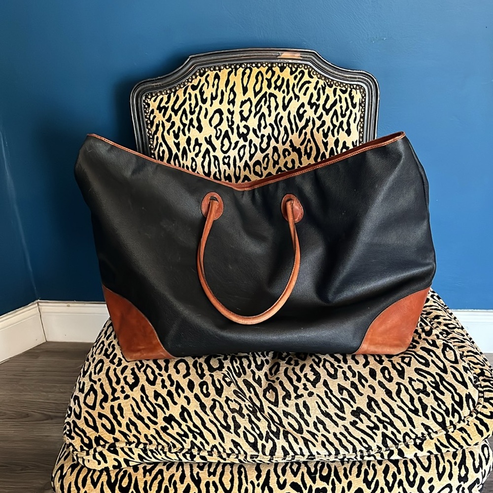 VINTAGE Bottega Veneta Canvas and Leather Duffel bag Bottega Veneta Duffle Bag